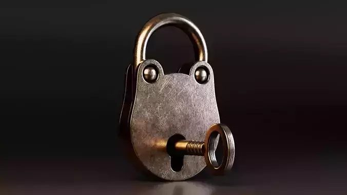 Vintage Padlock with Key