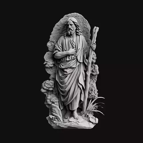 Jesus with Staff Relief