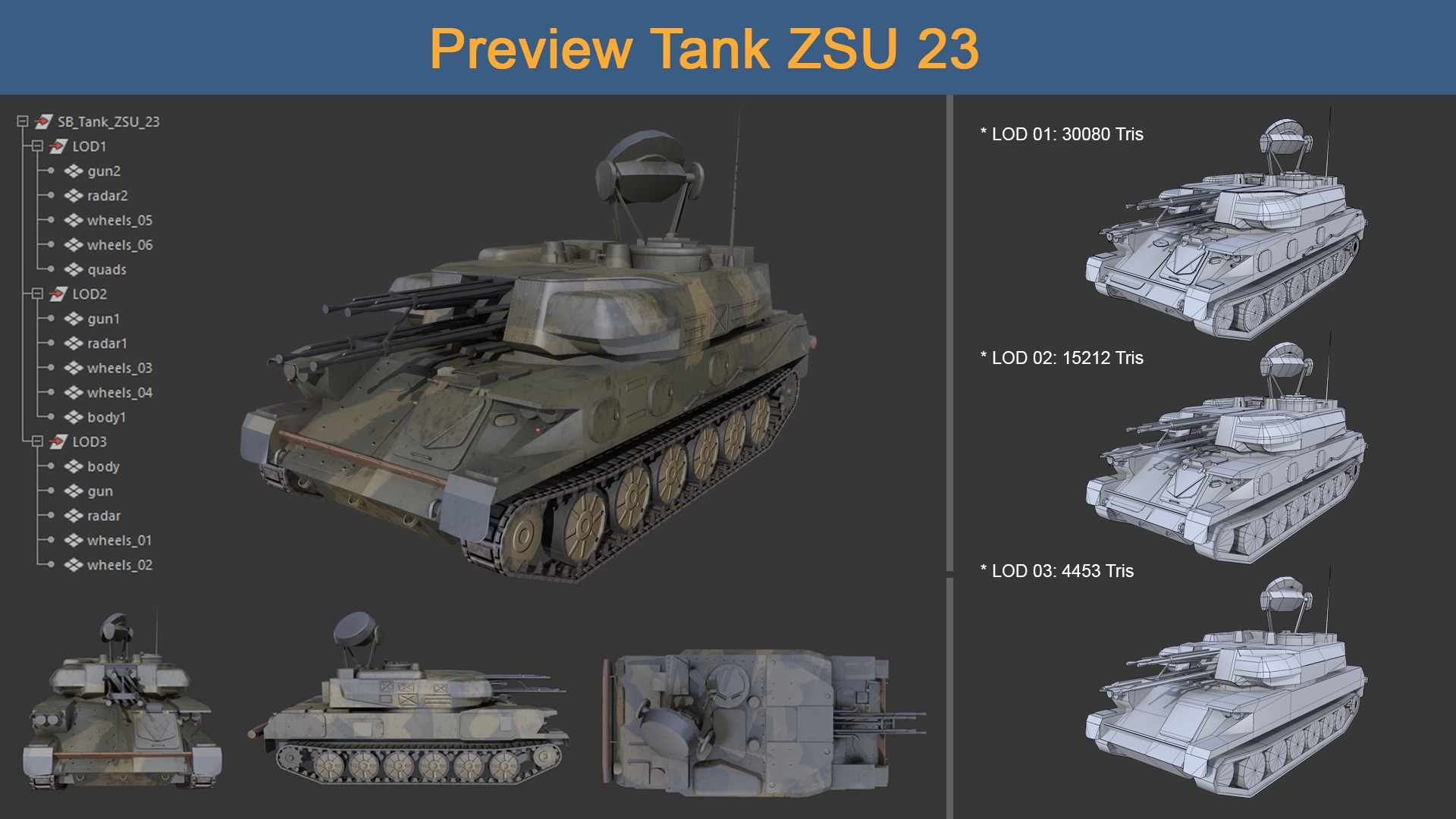 Asset 03 - Military - 04 3D Model Tank 3D Model Collection_8