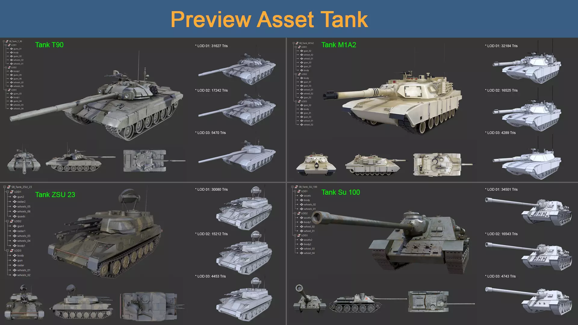 Asset 03 - Military - 04 3D Model Tank 3D Model Collection_0