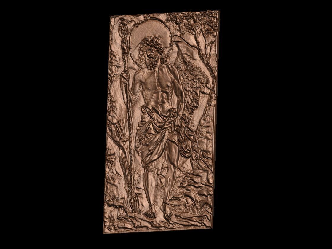 Bare Chested Jesus Relief 3D print model_2