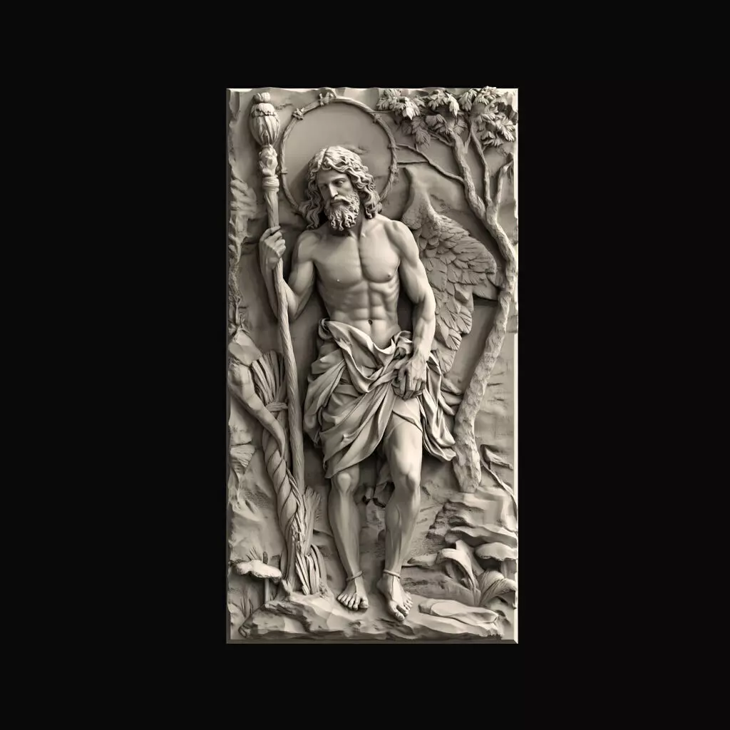 Bare Chested Jesus Relief 3D print model_0