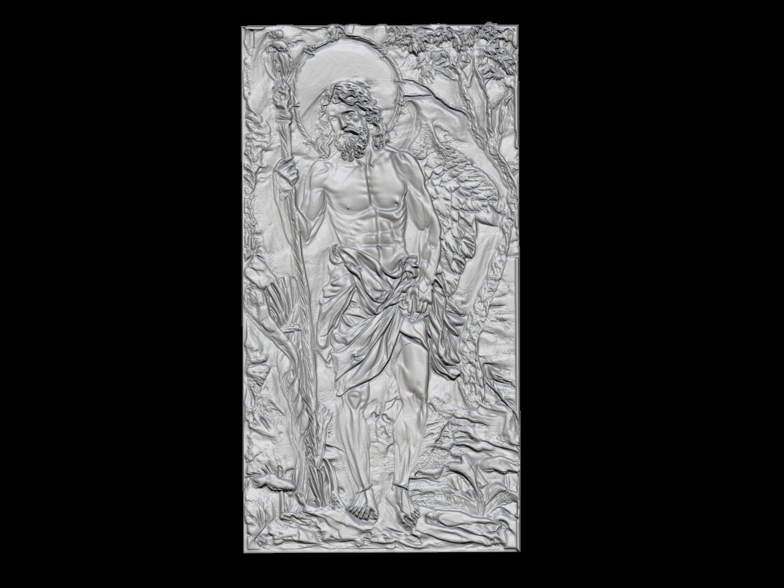 Bare Chested Jesus Relief 3D print model_1