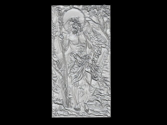 Bare Chested Jesus Relief 3D print model