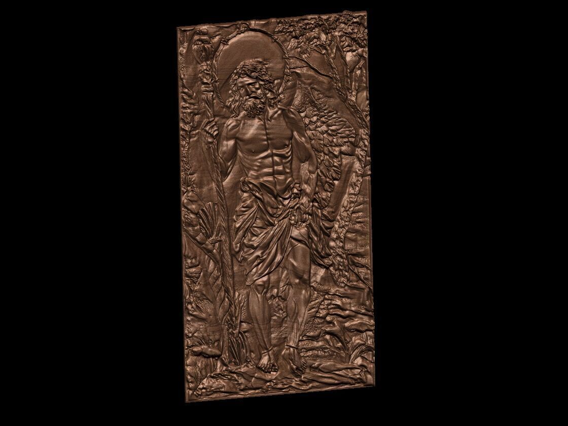 Bare Chested Jesus Relief 3D print model_3
