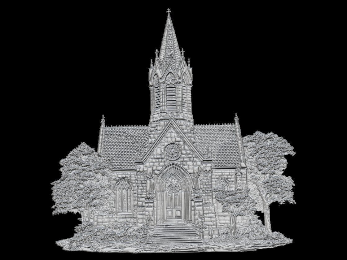 Gothic Church Miniature Sculpture 3D print model_1