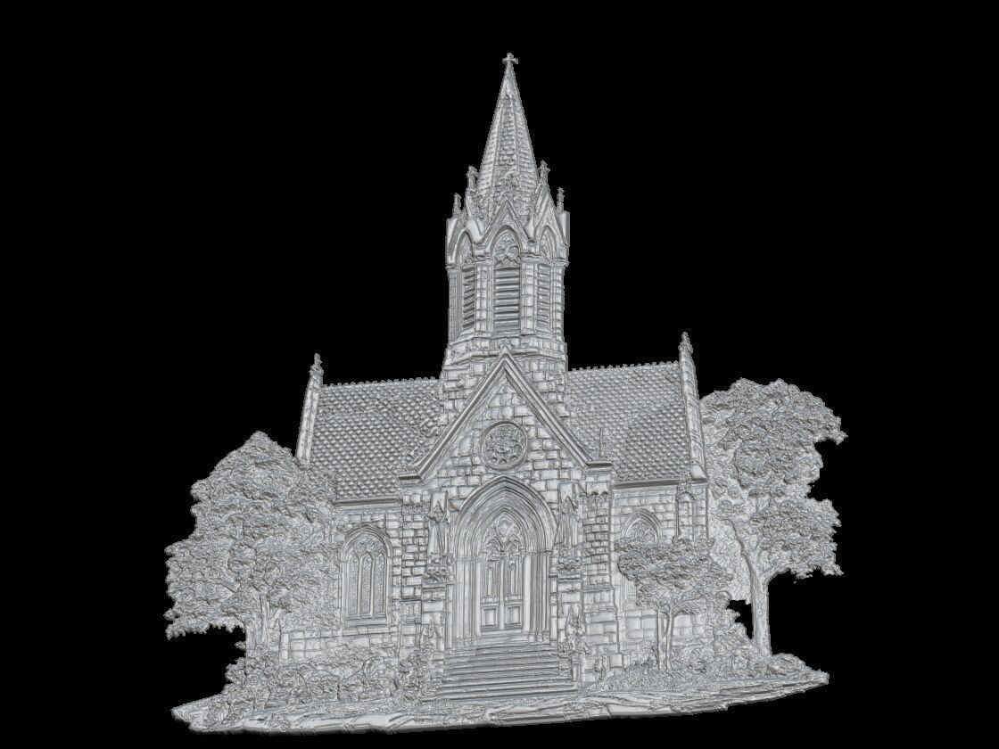 Gothic Church Miniature Sculpture 3D print model_2