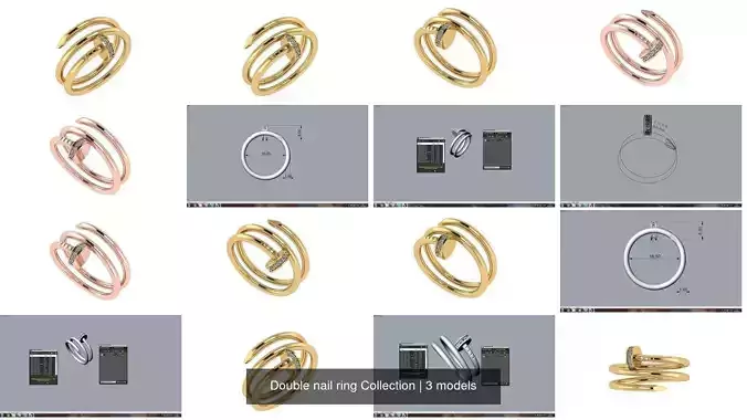 Double nail ring Collection 