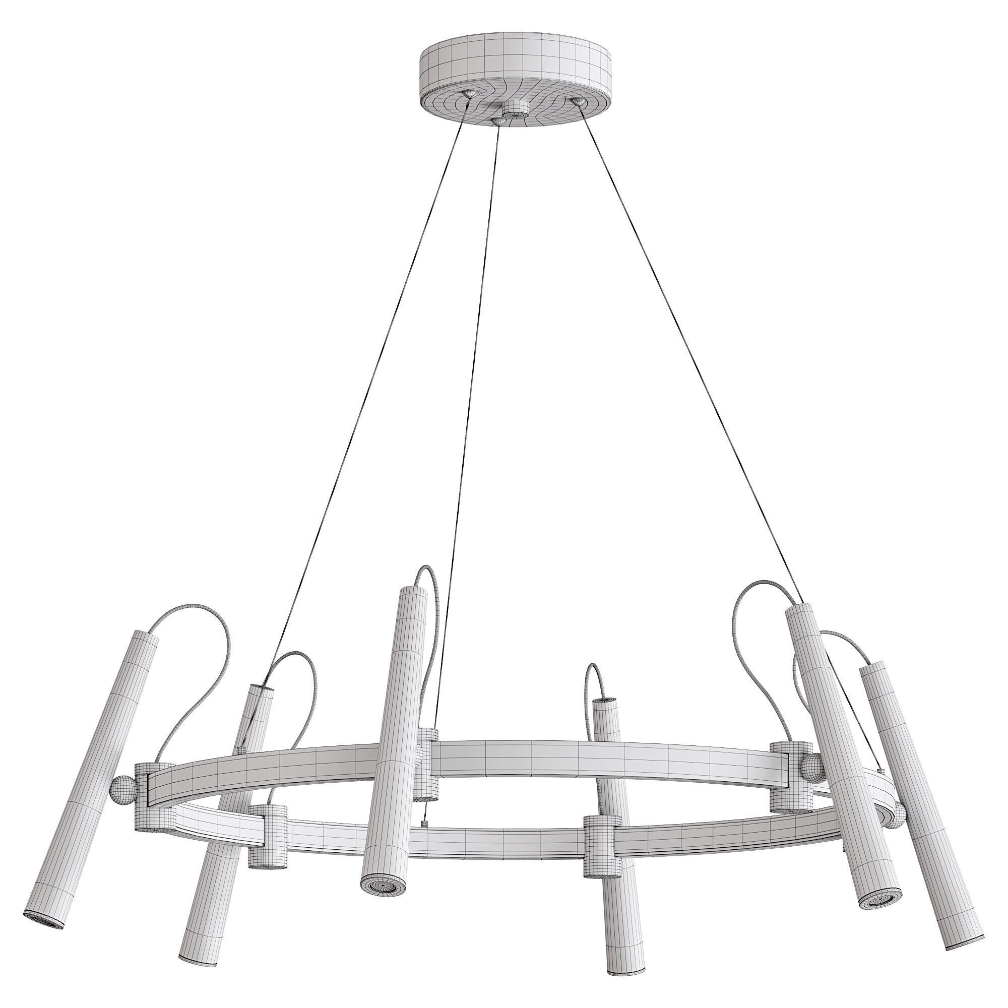 BECKY LED 6 Chandelier by Lampatron Low-poly 3D model_5