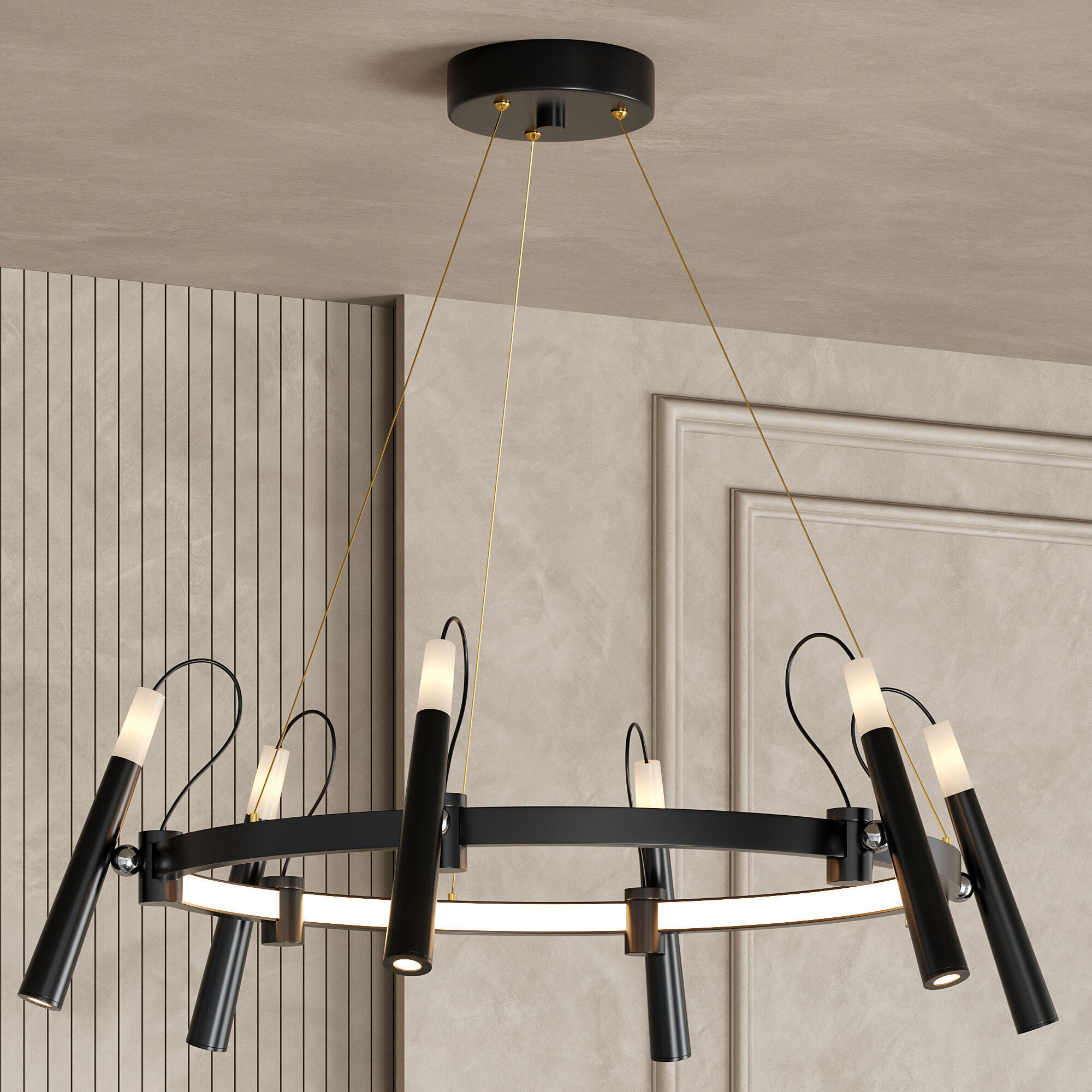 BECKY LED 6 Chandelier by Lampatron Low-poly 3D model_1