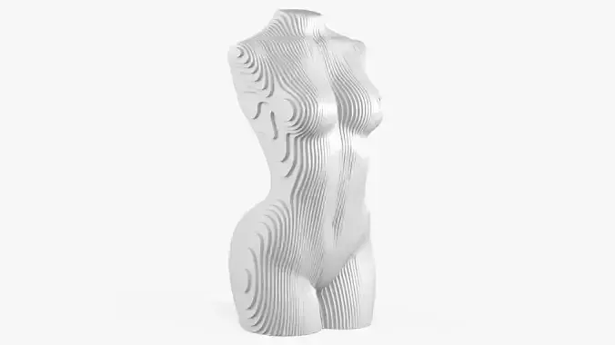 Parametric Woman Body White Painted Wood