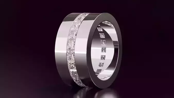 princess cut eternity ring N07 52EU size