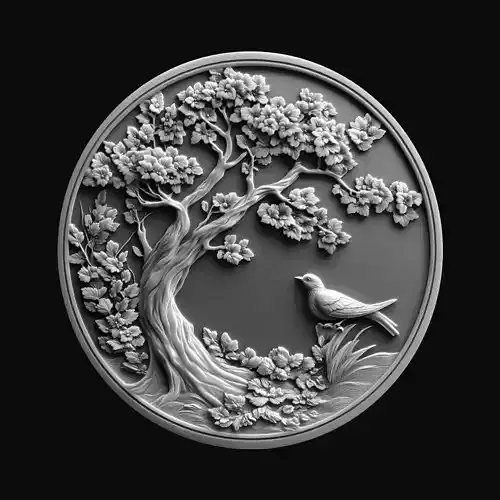 Tree and Bird Relief