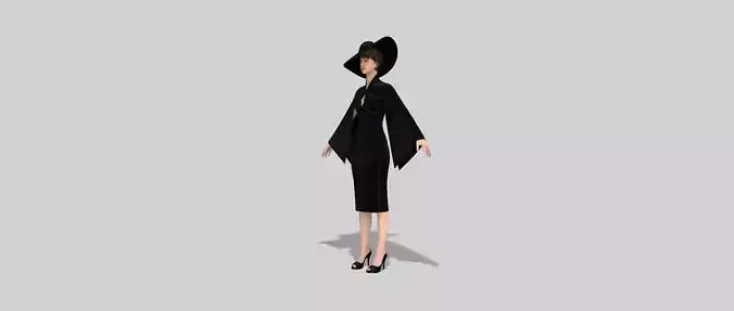 Marvelous Designer Wide Brim Hat and Elegant Dress