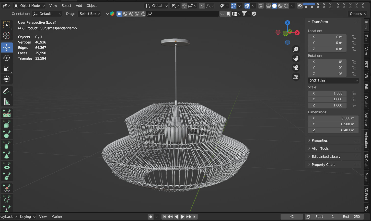 Suru small pendant lamp 3D model_7