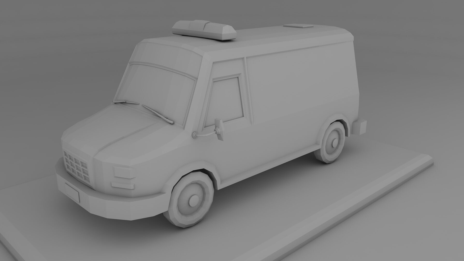 Low Poly Ambulance 3D Model Low-poly 3D model_7