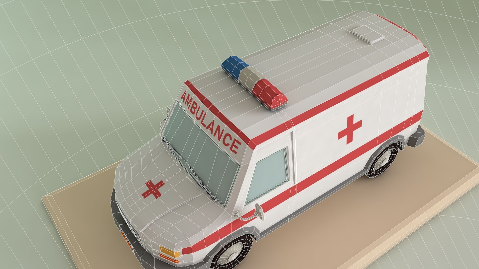 Low Poly Ambulance 3D Model Low-poly 3D model_11
