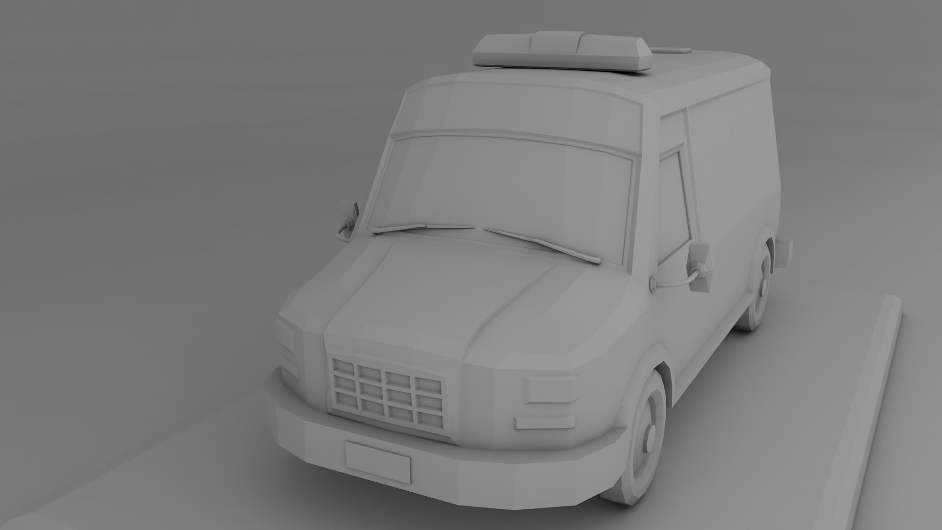 Low Poly Ambulance 3D Model Low-poly 3D model_6