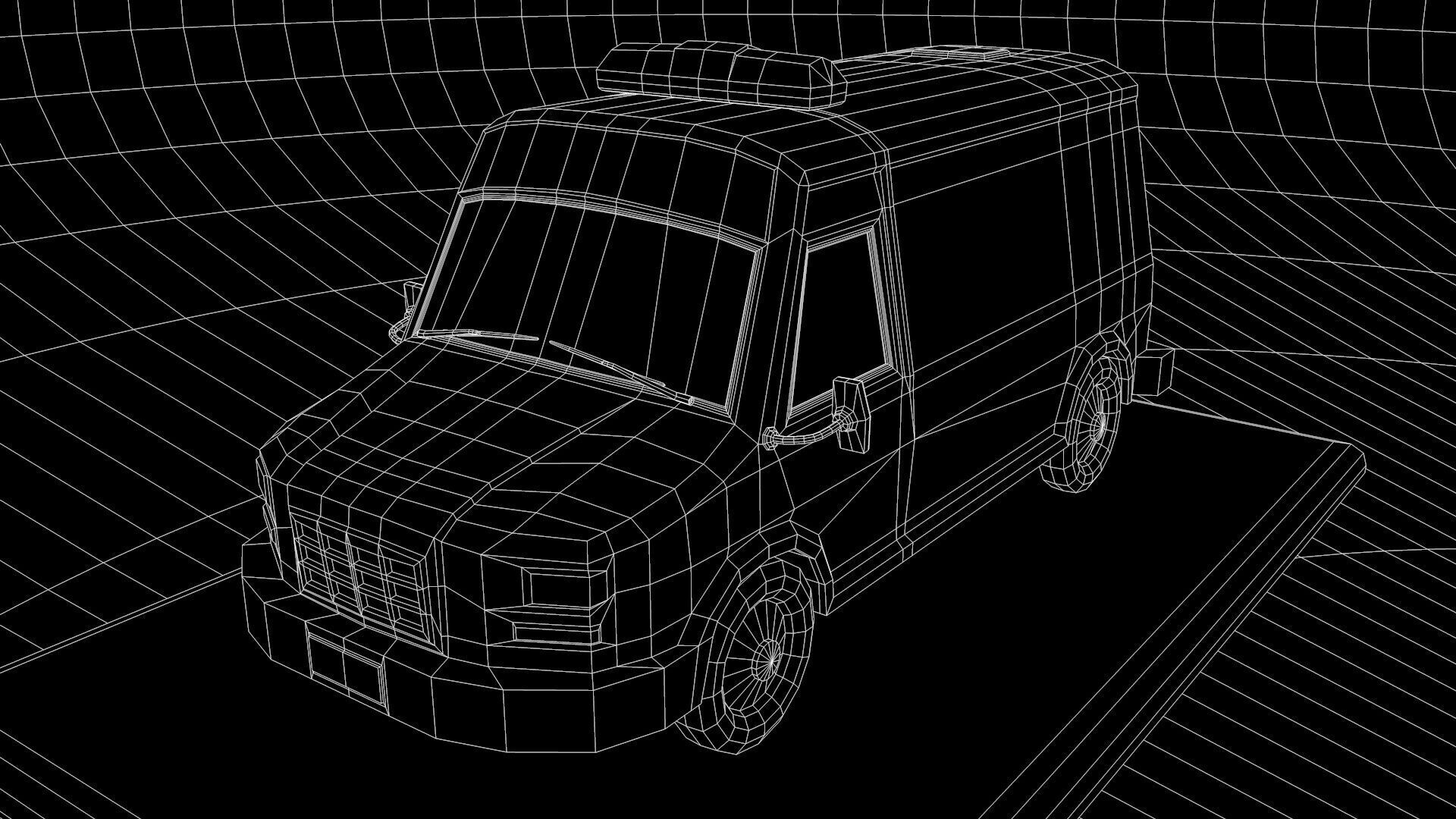 Low Poly Ambulance 3D Model Low-poly 3D model_8