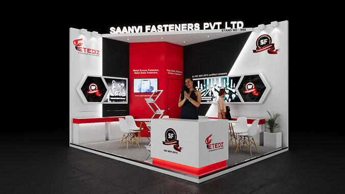 Exhibition Stand 5x4 2Sides D3V1 3D model 3D model