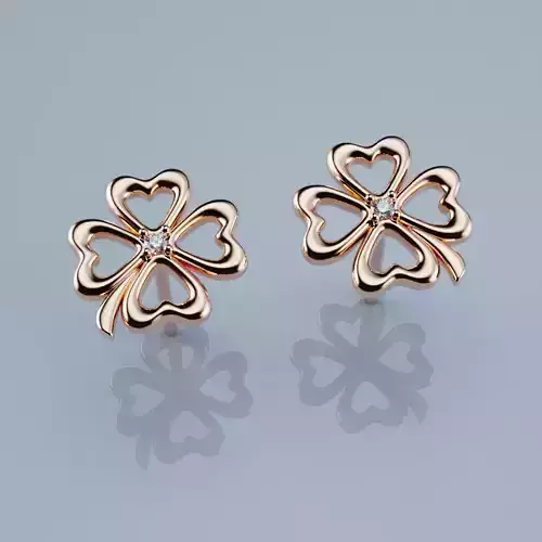 Earrings Clover Style 3D print model