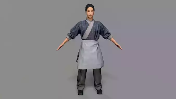 Ancient Asians people Women 3D model