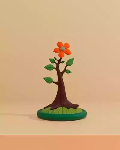 Whimsical Blossom - Stylized 3D Flower Model STL