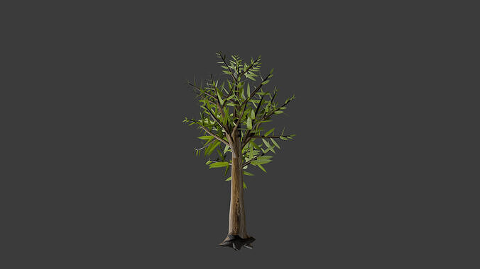 Stylized Low Poly Tree Game Ready 3D Model Low-poly 3D model