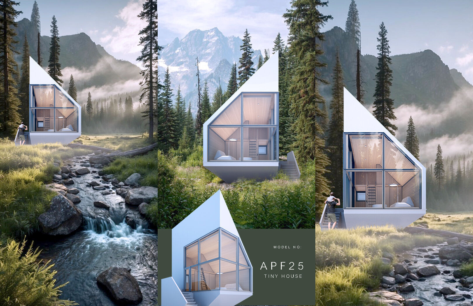 APF25 Modern Triangle Prefab Tiny House 3D Model 3D model_9