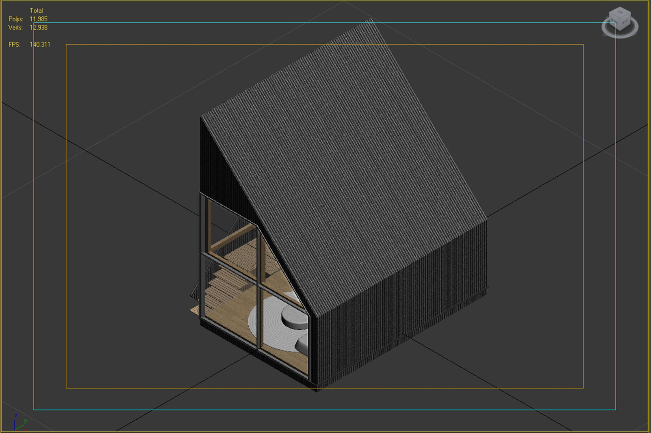 APF25 Modern Triangle Prefab Tiny House 3D Model 3D model_7