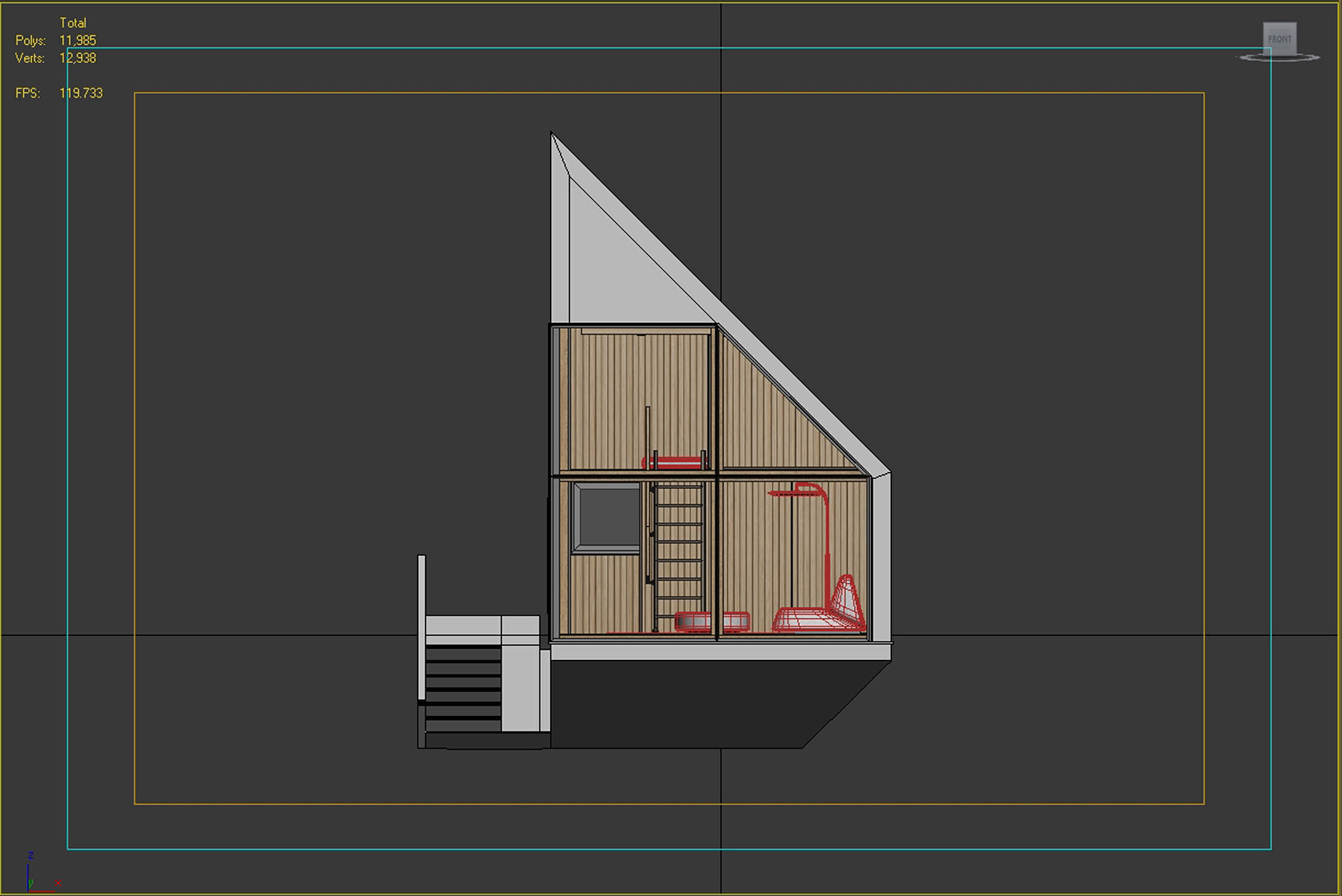 APF25 Modern Triangle Prefab Tiny House 3D Model 3D model_4
