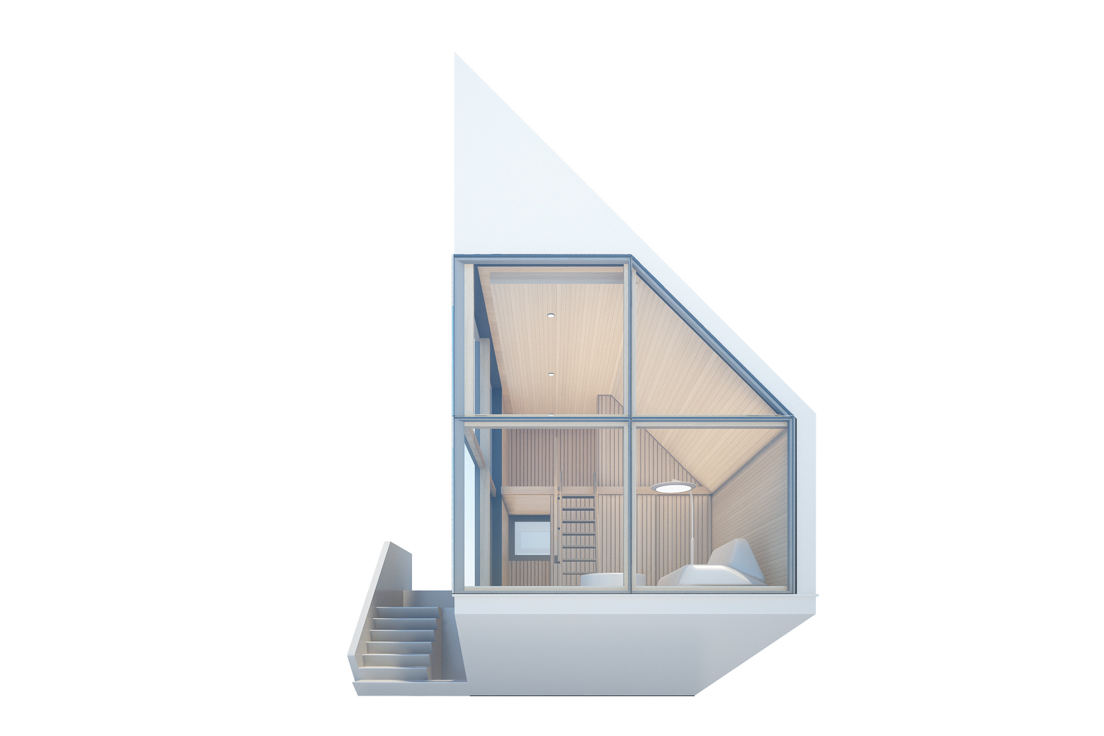 APF25 Modern Triangle Prefab Tiny House 3D Model 3D model_1