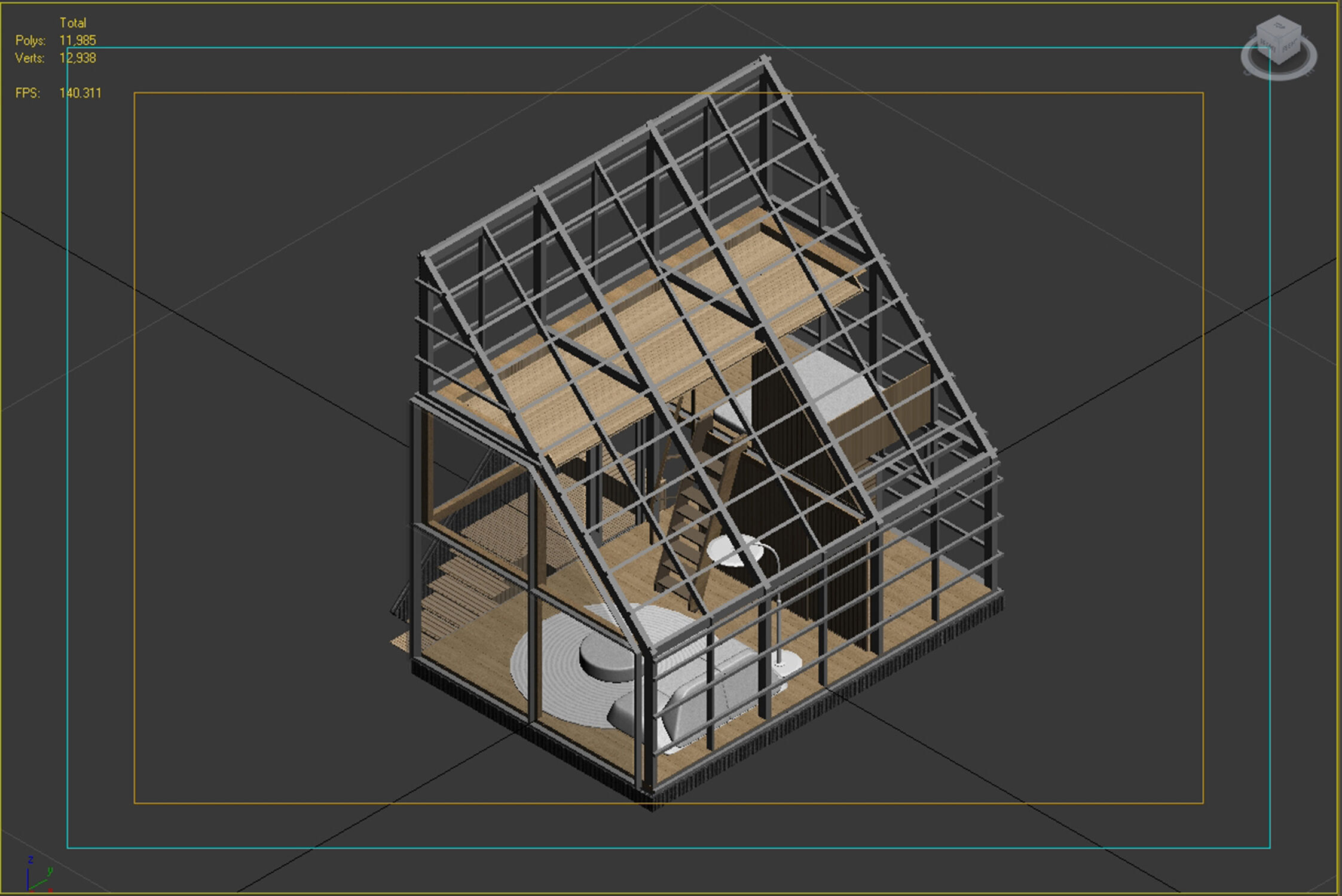 APF25 Modern Triangle Prefab Tiny House 3D Model 3D model_5