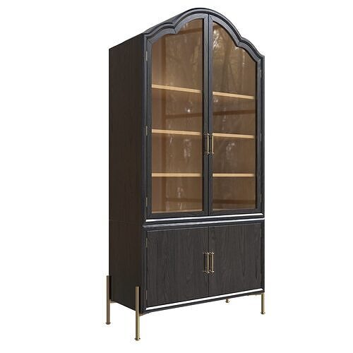 Anthropologie Livia Glass  Wood Storage Hutch 3D model