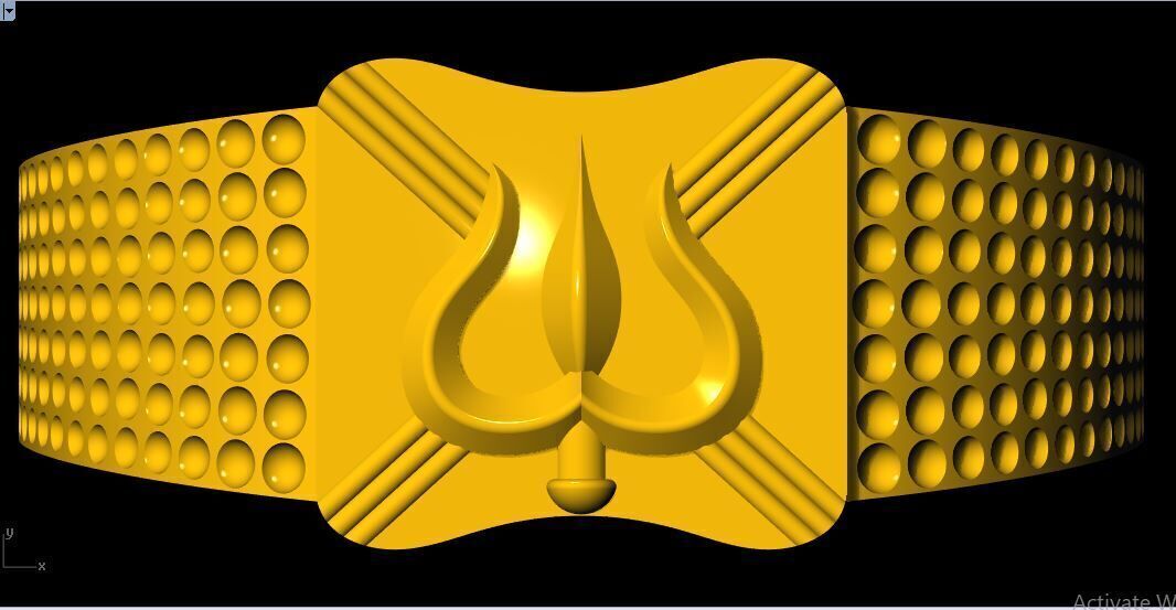 trishul ring 3dm file 3D print model_1