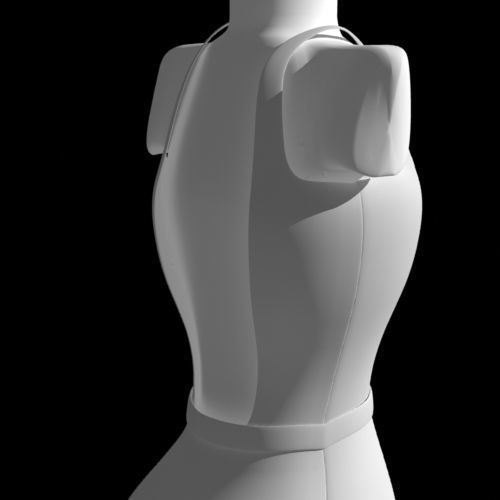 Belted Dress 3d model 3D model_5