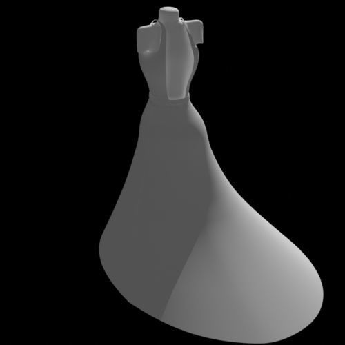 Belted Dress 3d model 3D model_6