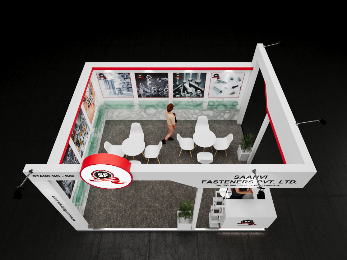 Exhibition Stand 5x4 2Sides D4V1 3D model 3D model_5