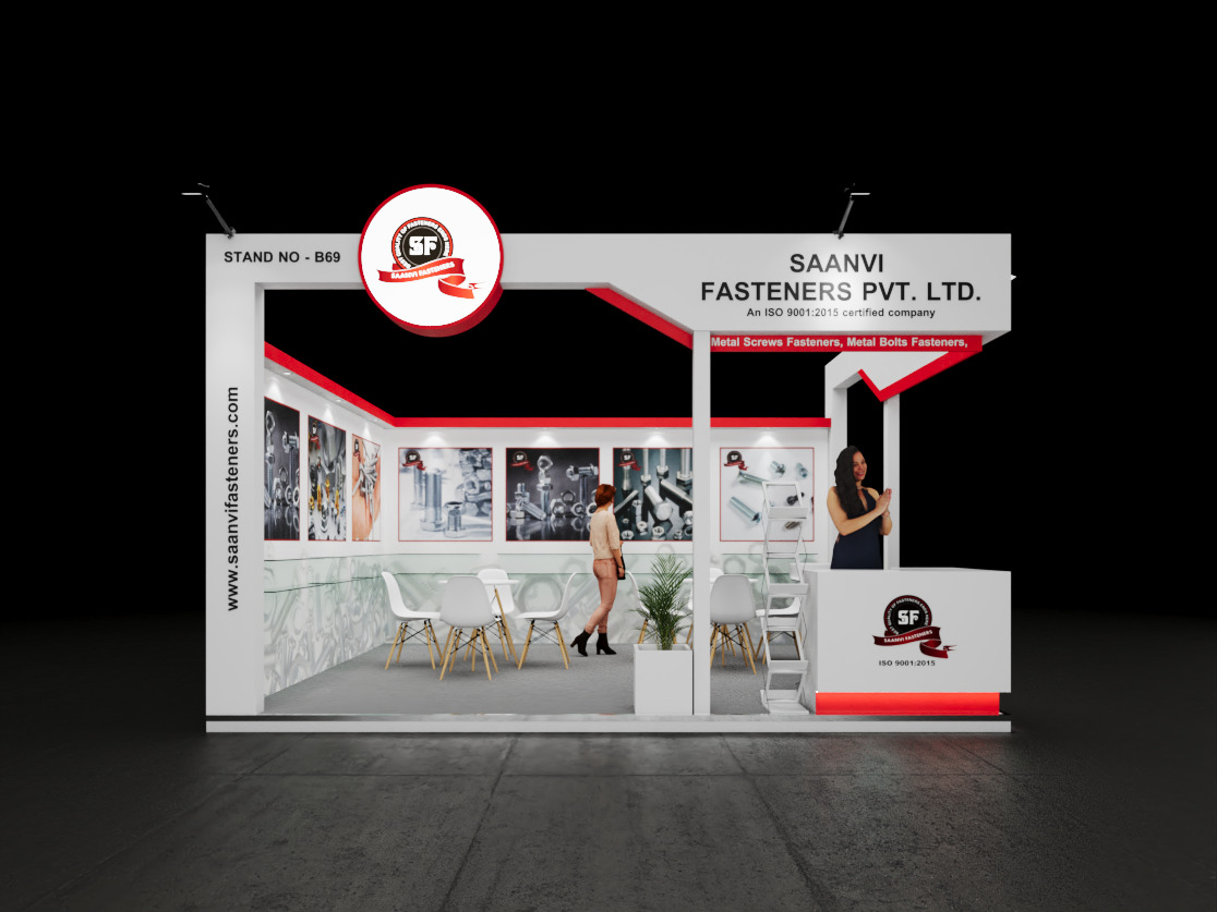 Exhibition Stand 5x4 2Sides D4V1 3D model 3D model_2