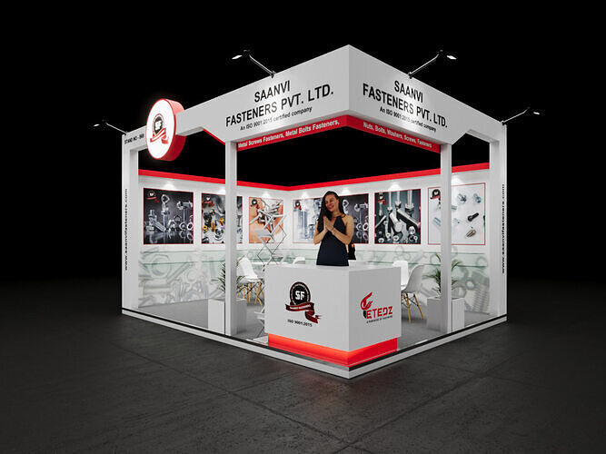 Exhibition Stand 5x4 2Sides D4V1 3D model 3D model