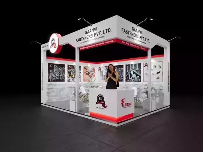 Exhibition Stand 5x4 2Sides D4V1 3D model