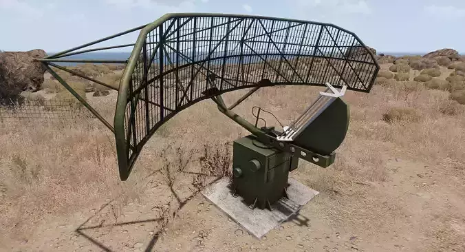 Radar radio antenna Low-poly 3D model