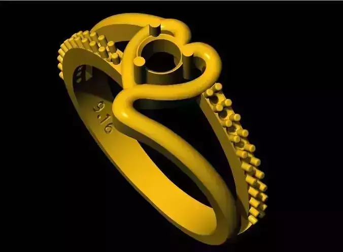 heart solitaire ring 3dm file