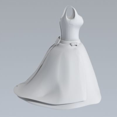 Wedding Dress 3d model 3D model_11