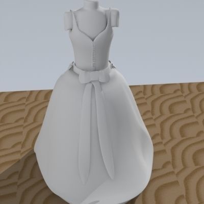 Wedding Dress 3d model 3D model_3