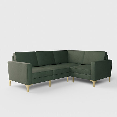 Nomad Velvet 4-Seat Corner Sectional Sofa 3D model