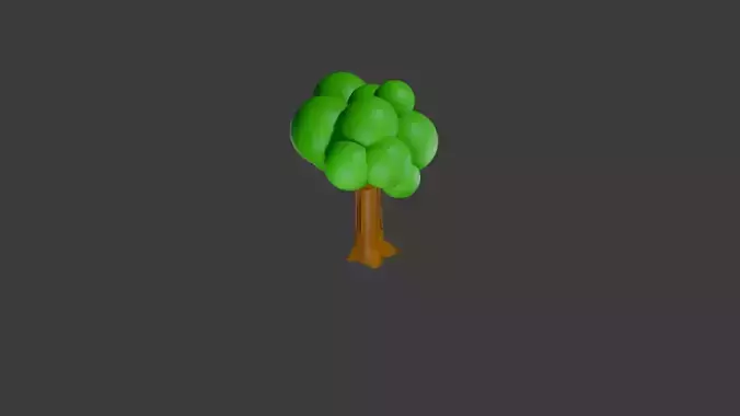 Stylized Low Poly Tree Game Ready 3D Model
