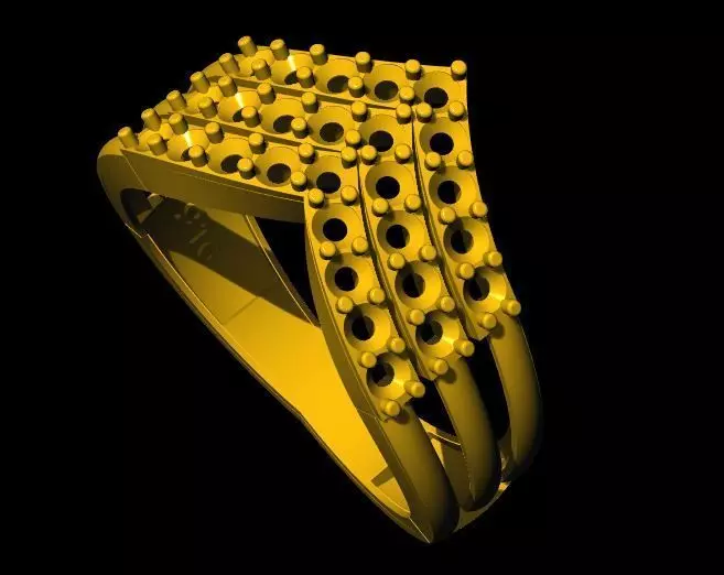 chevron ring 3dm file 3D print model_0