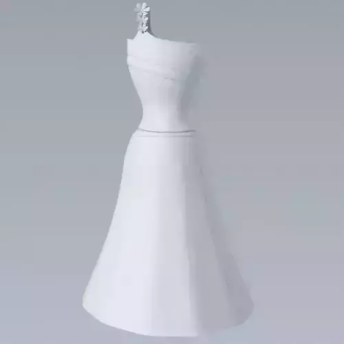 One shoulder dress 3d model
