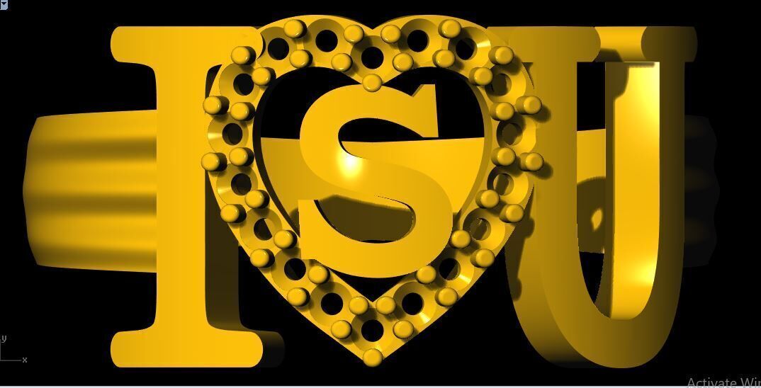 heart ring 3dm file 3D print model_1